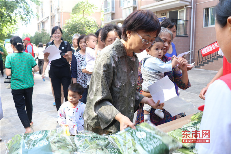 1537941602268079434.jpg 市民分类丢好垃圾领蔬菜(东南网实习生陈舒怡摄 ).jpg