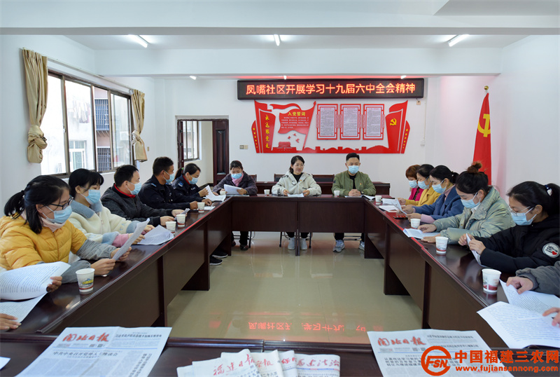 11月15日上午,政和县熊山镇凤嘴社区组织党员干部传达学习党的十九届六中全会精神,并结合会议精神进行了热烈讨论。(黄杰敏 摄) (2).jpg